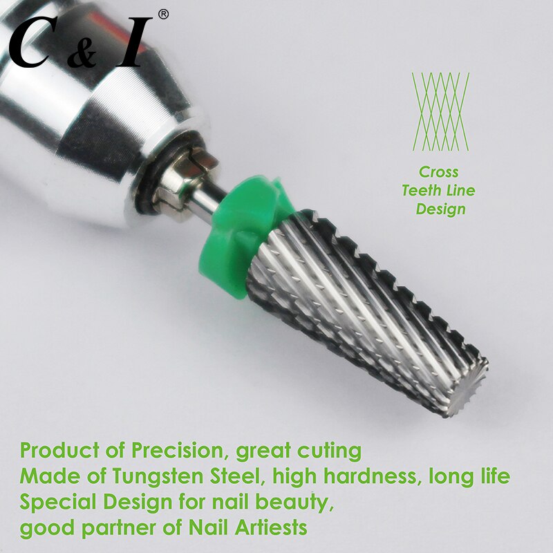 5 En 1 taladro de uñas de forma cónica multifunción, Cross Teeth Edition, broca para máquina de manicura de uñas