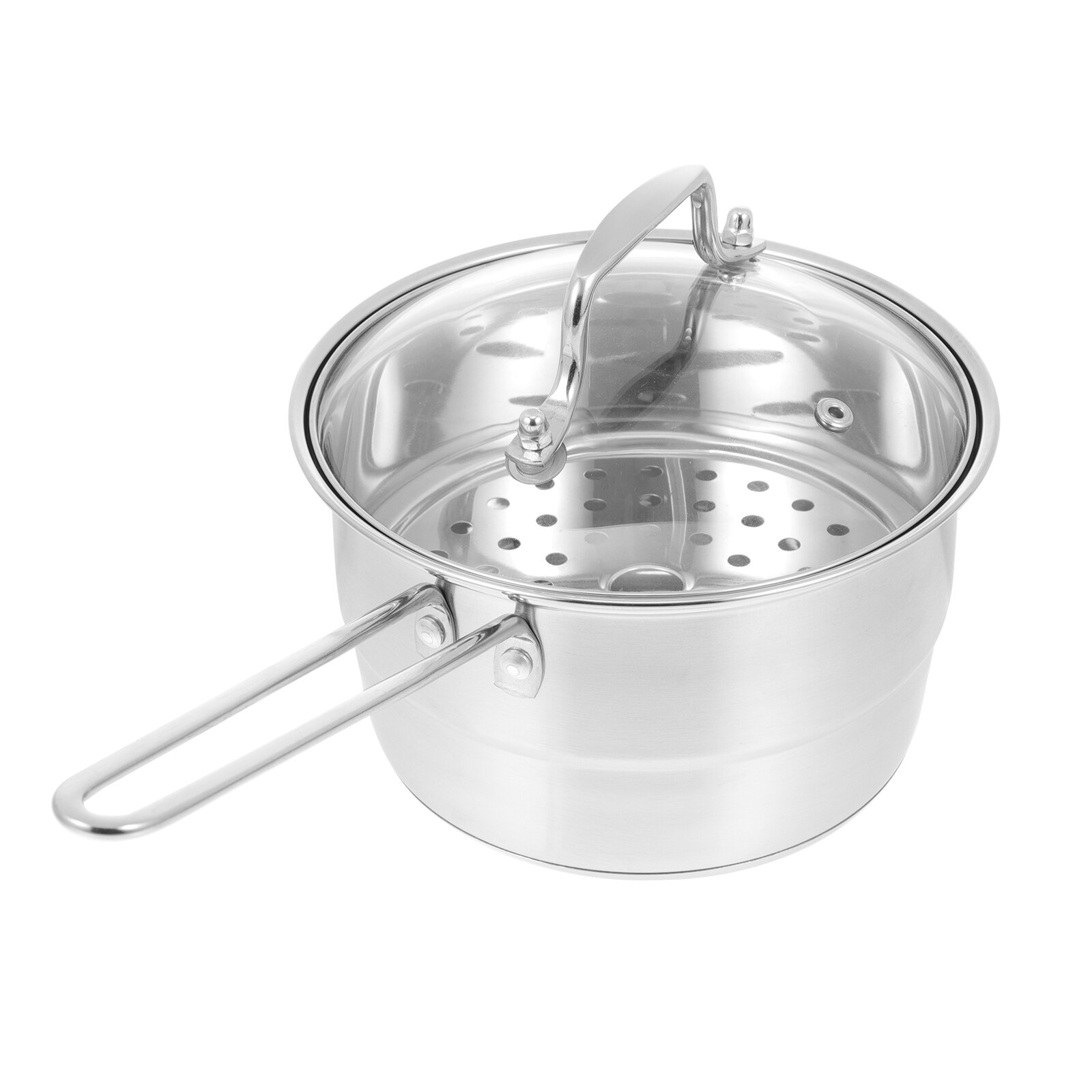 Stainless Steel Pot Stainless Steel Steaming Pot Long Handle Pot Heating Pot for Dorm