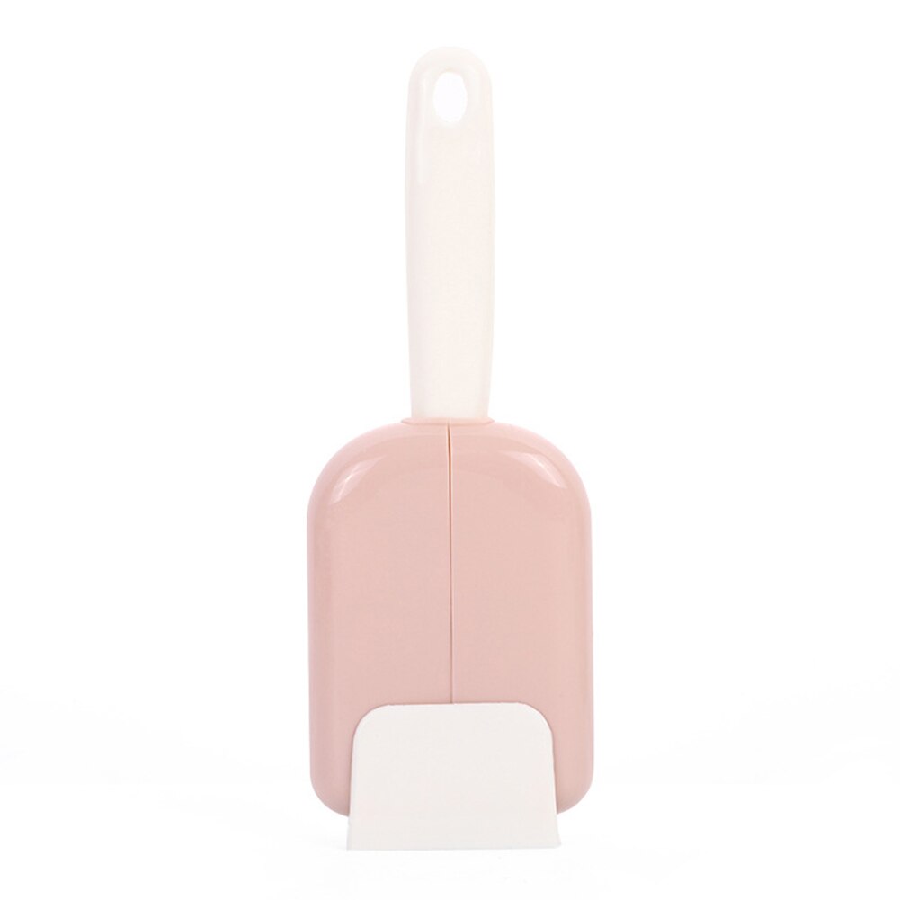 Cuchara de arroz de pie con apertura automática y cierre a prueba de polvo caja de cubierta desmontable cocinar cuchara de arroz accesorios de cocina: Pink