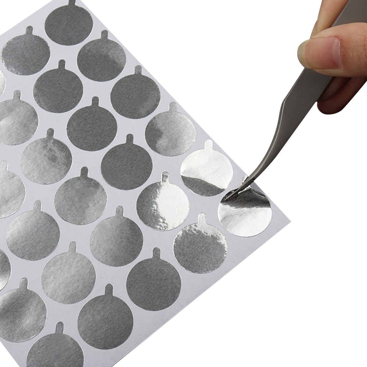 300 stuks wegwerpbare zilveren wimperlijm houder pallet stickers wimper extension lijm sticker kleefpads beauty make-up tools