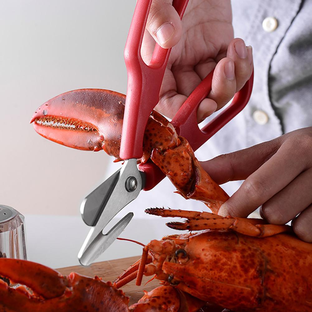 Ciseaux à homard en acier inoxydable, ciseaux de cuisine compacts et durables, ciseaux à homard de poisson, crabe, ciseaux à fruits de mer, batterie de cuisine