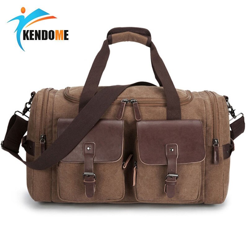 35l unisex canvas outdoor sporttas voor heren, multifunctionele weekendtas, schoudertas, reistas, fitnesstas, crossbodytas