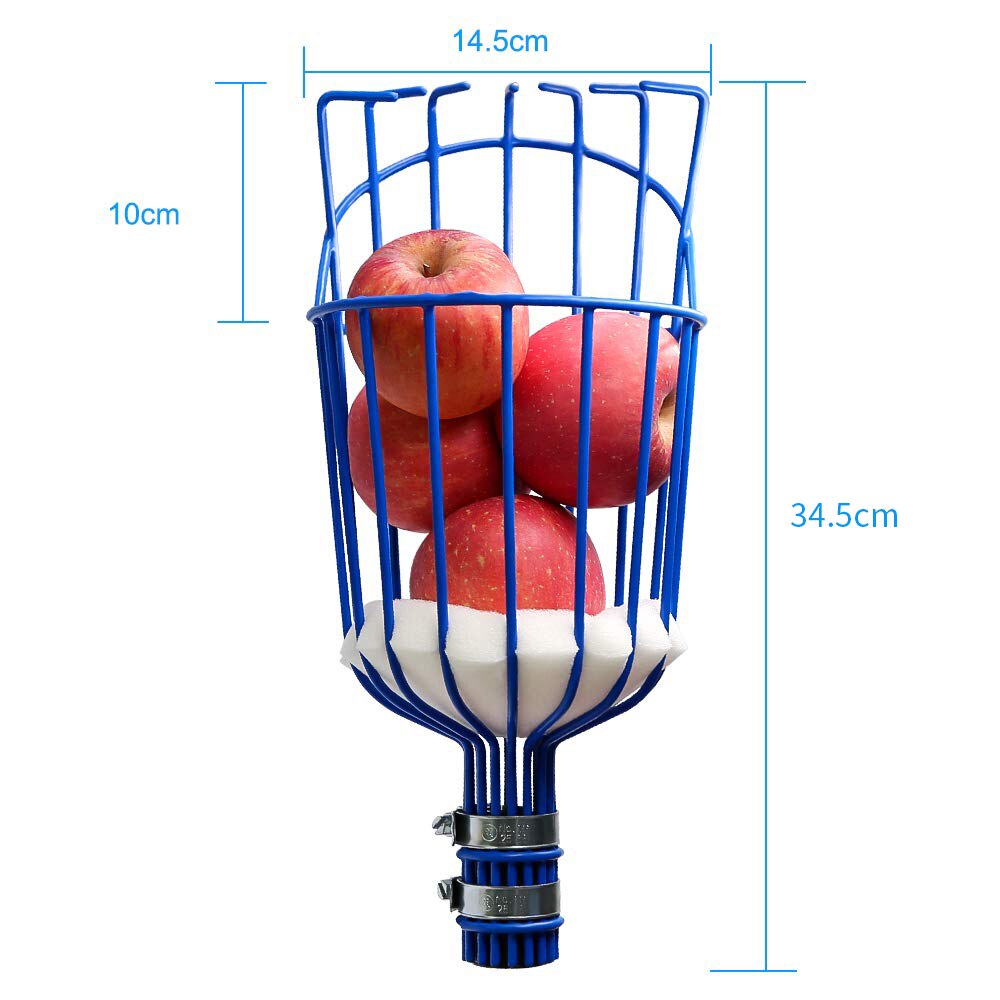 Steel Claw Fruit Picking Head Fruit Picker Gardening Fruit Collection Farm Fruit Catcher Device Greenhouse Garden Portable Tool: Blue