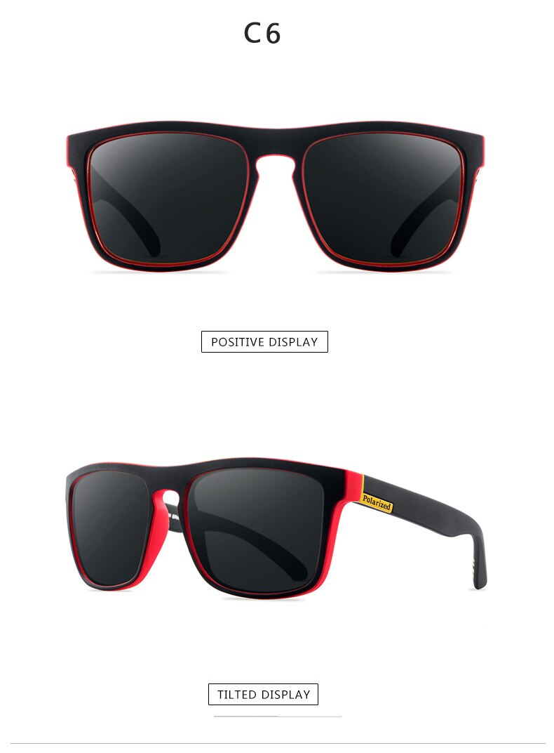 Polariserede solbriller mænd luksus mærke vintage udendørs kørsel solbriller mandlige beskyttelsesbriller skygge  uv400 oculos: C6