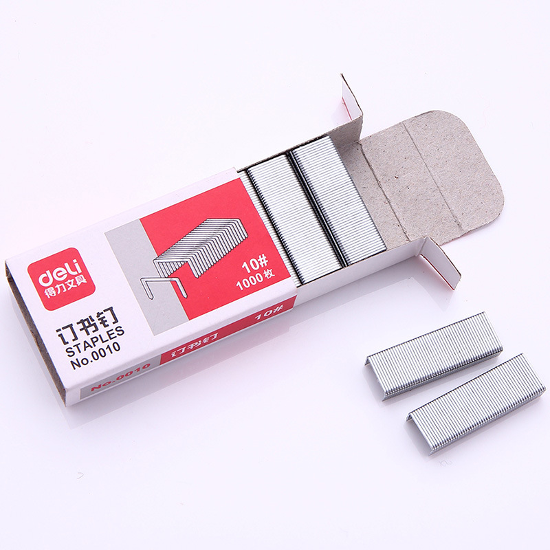 Deli 1 Box 1000pcs 10# Small Metal Staple Mini Stapler Book Nail School Office Supply Business Stationery Student Binding Tool