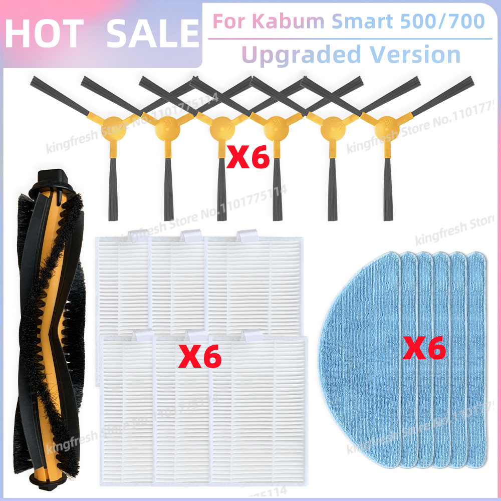 Geschikt voor Blaupunkt Bluebot XBOOST / XPRO, Kabum Smart 500 / 700 KBSF003, Honiture Q5 Vervangingsonderdelen voor Stofzuiger Hoofdroller Zijborstel HEPA Filter Dweildoek: Goud