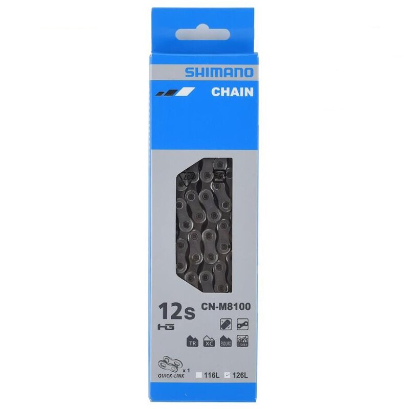 shimano Deore XT 12-speed Chain CN M8100 with Quick-Link M8100 chain Mountain Bike Bicycle Chain CN-M8100: 126L Box