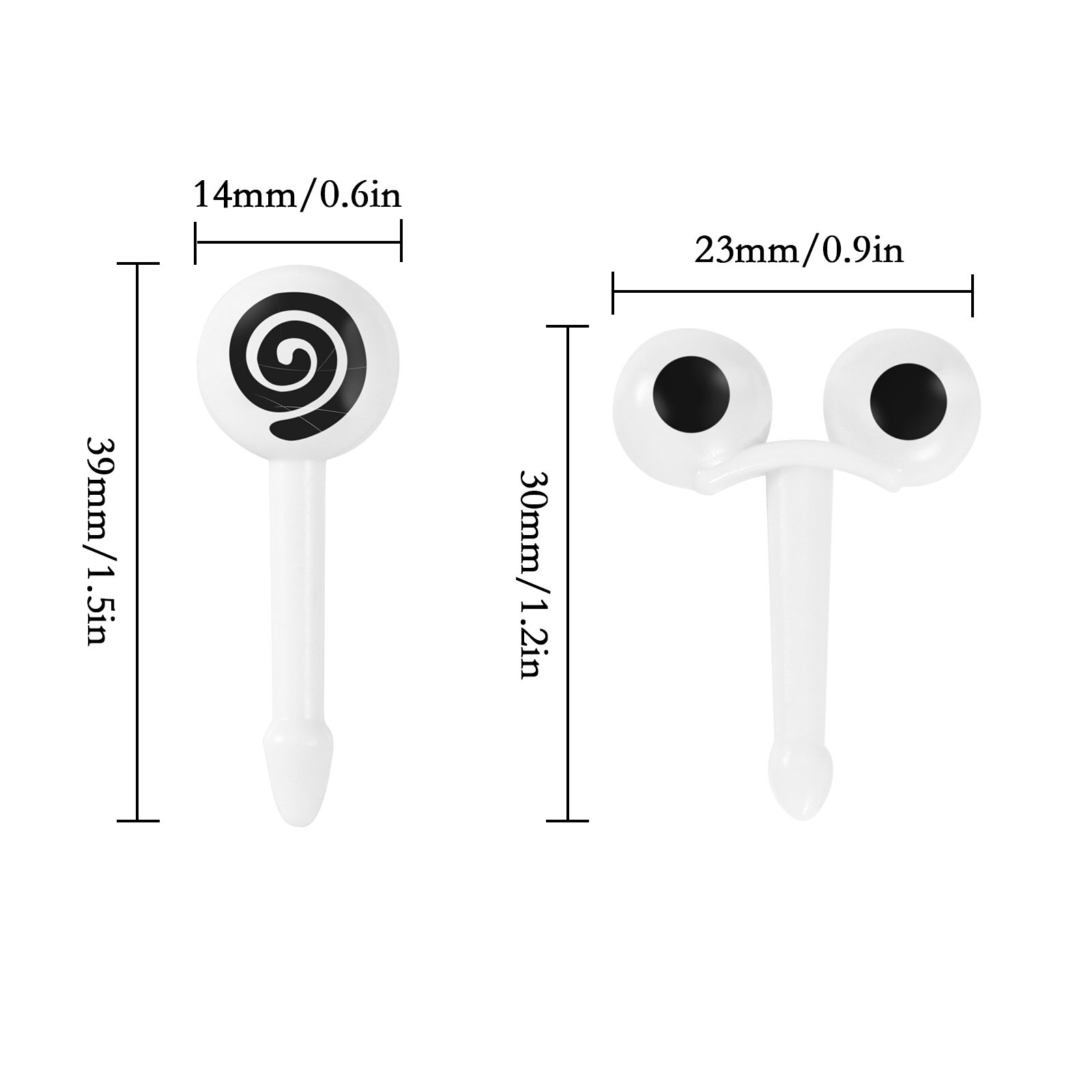 10 stk/sæt mini eye cartoon expression frugtgaffel plast frugt tandstikker til børn mini spyd