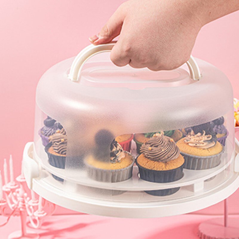 Jo life 1 set genomskinlig tårtlåda plast bröllopstårta förpackningsunderlag klara lådor cupcake muffin kupolhållare