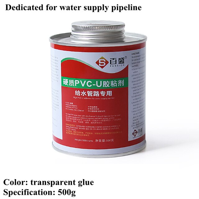 Pegamento de PVC para irrigación de jardín, Conector de tubería de drenaje, sellador, junta de tubo de agua de Acuario, adhesivo, estante DIY, 1 ud.: Water Supply 500g
