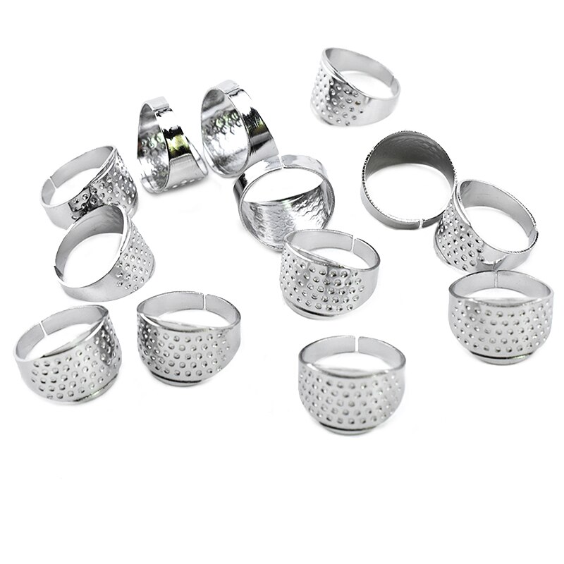 LMDZ 4pcs Sewing Thimbles Adjustable Size Ring Thimble Sewing Quilting Craft Sewing Hardworking DIY Tools Finger Protector