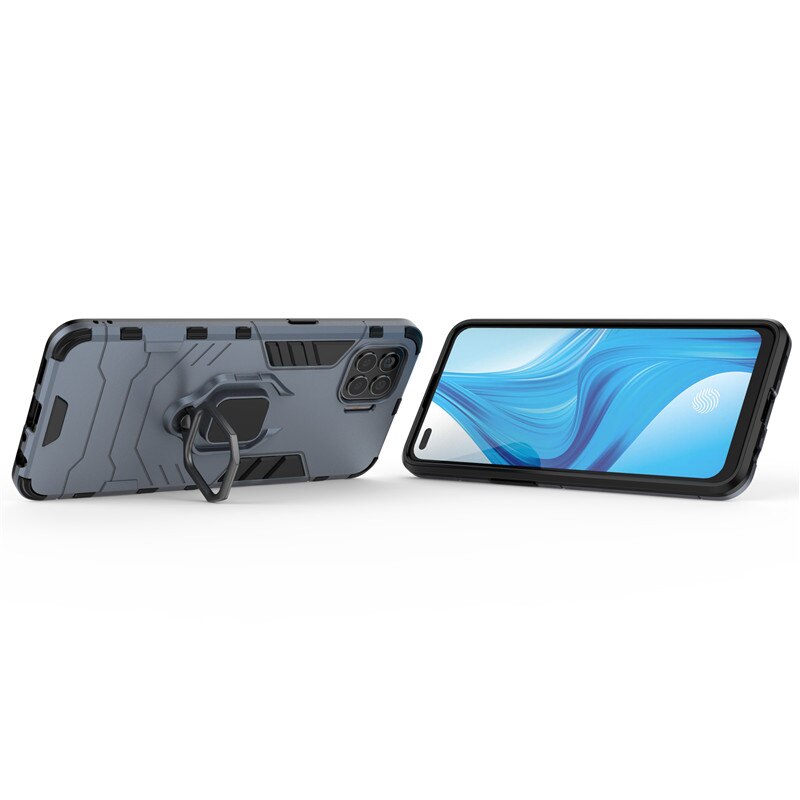 Custodia con supporto ad anello per OPPO F17 pro custodia OPPO F17 A93 A73 4G coperchio custodie per armatura paraurti posteriore rigido per OPPO F17 pro Funda
