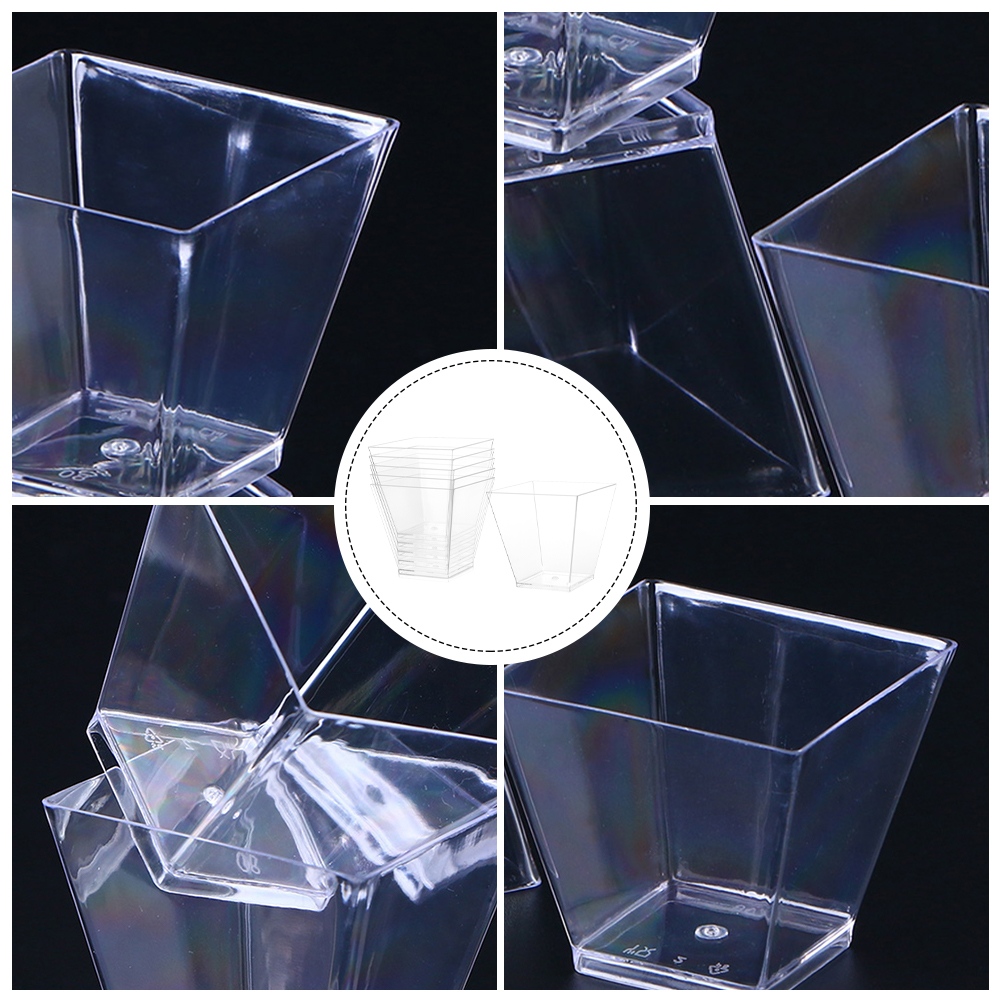 25Pcs Dessert Beverage Cups Plastic Dessert Visible Cups Ice Cream Cups