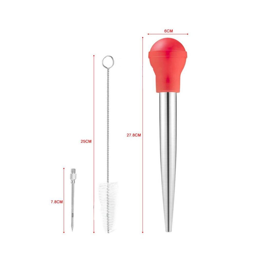 Turkey Baster Set Meat Injector Needle with Cleaning Brush for Turkey, BBQ and Roast Turkey Baster Syringe