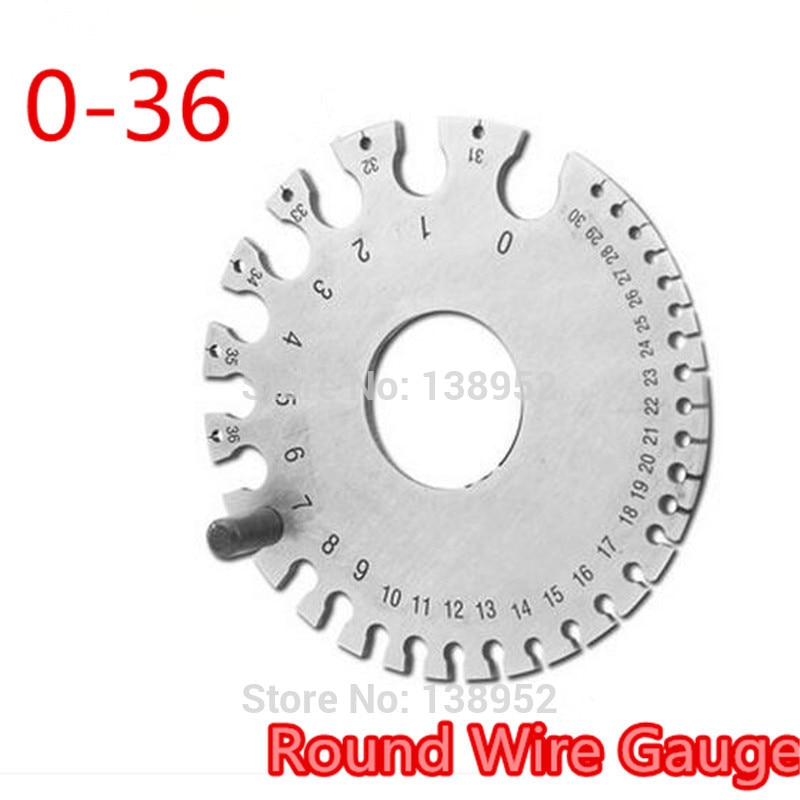 0-36 Round Wire Gauge 2MM Weld Diameter Gauge Welding Inspection Stainless Steel Inch Inspection A.W.G Gauges American Standard