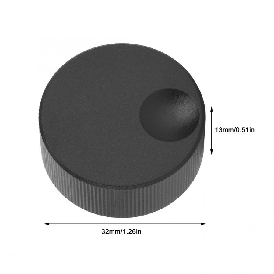 Bouton de contrôle de Volume 32x13mm | Bouton en aluminium massif noir givré pour potentiomètre 6mm
