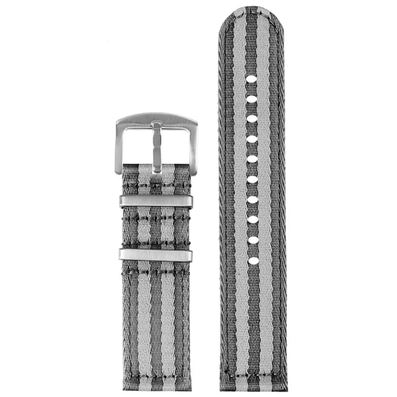 Urrem 20mm 22mm nylon premium glat blød nylon sportsrem hurtigudløser universal lærredsrem urrem: Sort grøn / 22mm