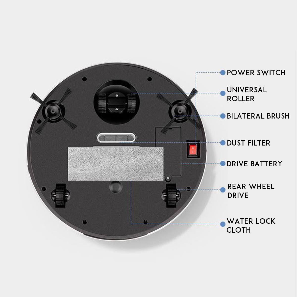 3-In-1 Multifunction Sweep Mopping Robot Vacuum Cleaner Rechargeable Dry Wet Mop Vacuum Cleaner Strong Suction Home Clean