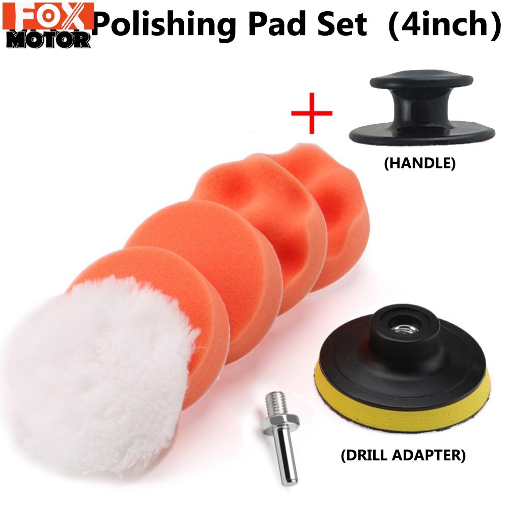 Kit de tampon de polissage 8 pièces ensemble de tampon de polissage manuel poignée de pince de mousse de cirage de 4 pouces kit de correction de peinture de forage