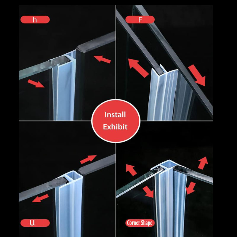 H/F/U-förmige Dichtungsstreifen für Glastüren, Silikon, für Schlecht, Dusche, Zugluftstopper, Büro, Balkon, Tür, Fenster, Dichtungsband