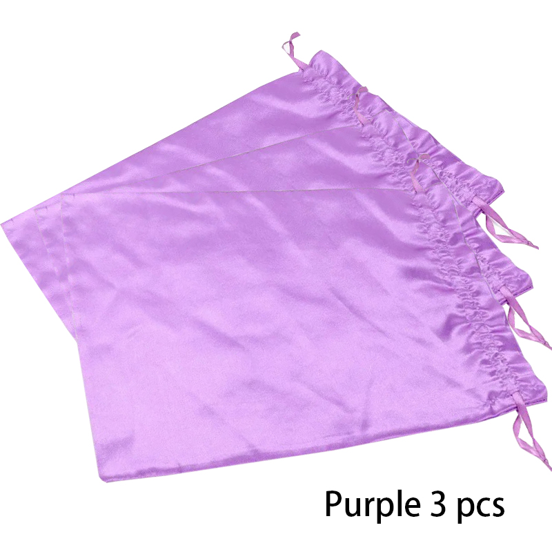 Satin--Aufbewahrungsbeutel, 25 x 35 cm, Perückenaufbewahrung, Satin--Perückentaschen, schwarz, rosa, weiche Seide, Perückentasche für Haar-Perücken-Verpackungswerkzeuge: Orange
