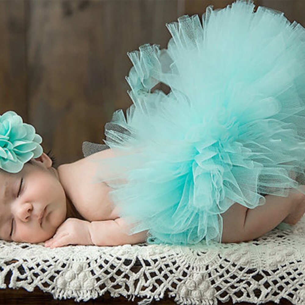 Kinderen Fotografie Kostuum Pasgeboren Bladerdeeg Rok Baby Bunny Tule Tutu Rok En Bloem Hoofdband Props Baby Verjaardagscadeautjes