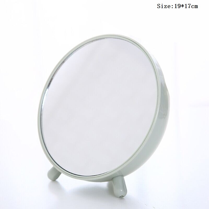 Round Decorative Mirror Nordic Portable Desktop Makeup Mirror Sucker Magnifying Glass Home Bathroom Beauty Dressing Table Decor: A-Green