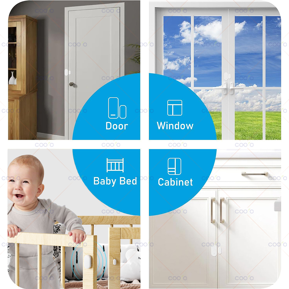 Ewelink Zigbee Türsensor, kabelloser magnetischer Fenster-Alarmdetektor, offen, geschlossen, funktioniert mit Zigbee2MQTT, Alexa Google müssen Tor