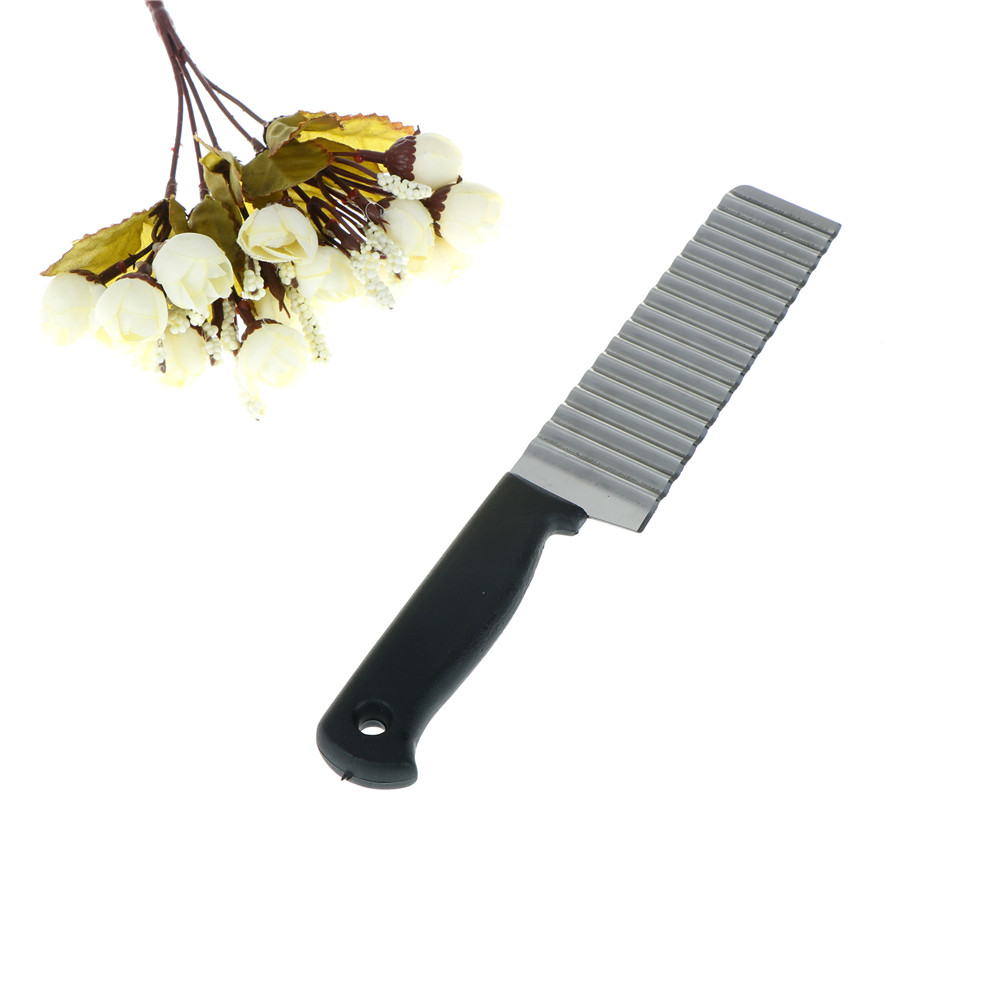 1PC Stainless Steel Wavy Cutter Potato Carrot Waves Cutting Slicer Fry Food Slicer Blade Vegetable Salad Chopping Knife