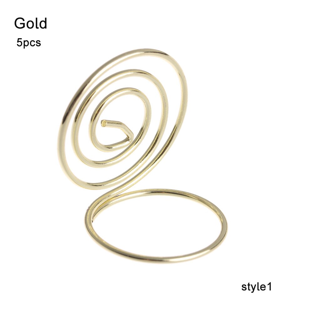 1PC Romantic Diamond Shape Photos Clips Holder Metal Clamps Stand Wedding Party Desktop Decorations Place Card Holder Supplies: Style1 Gold