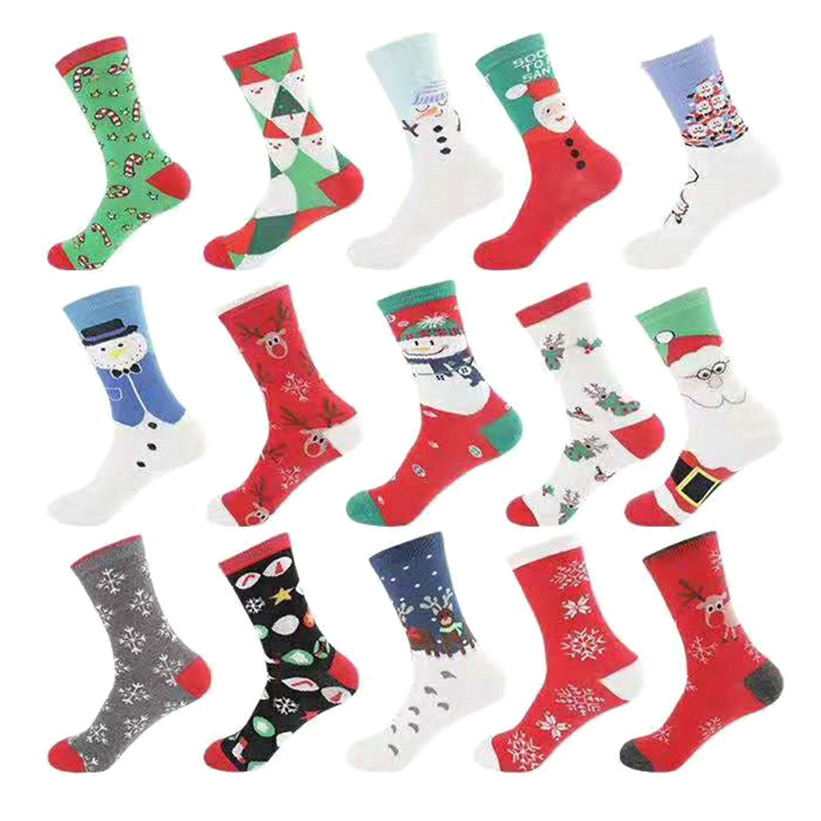 Christmas Pattern Printing Socks Winter Warm Cotton Middle Tube Socks Unisex YS-BUY