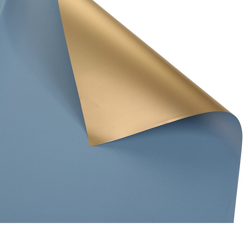 5pcs/set 58*58cm luxury turn gold flower wrapping paper waterproof paper DIY wrapping wedding decoration: Sky blue