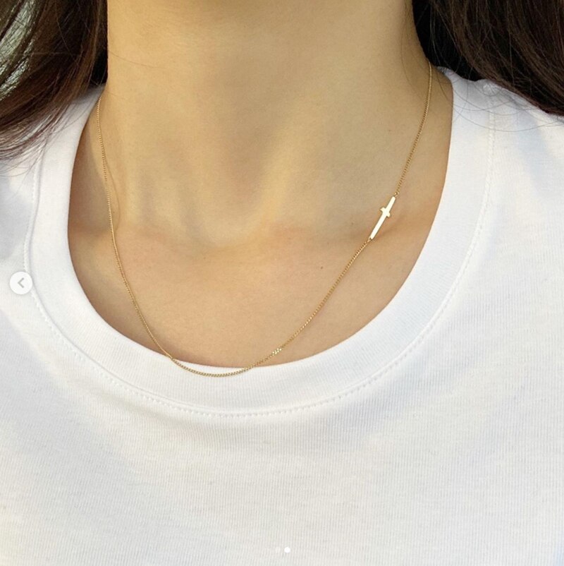 Gargantilla Louleur hecha a mano, collar de plata 925 para mujer, collar de Cruz de Oro minimalista de para , joyería fina femenina