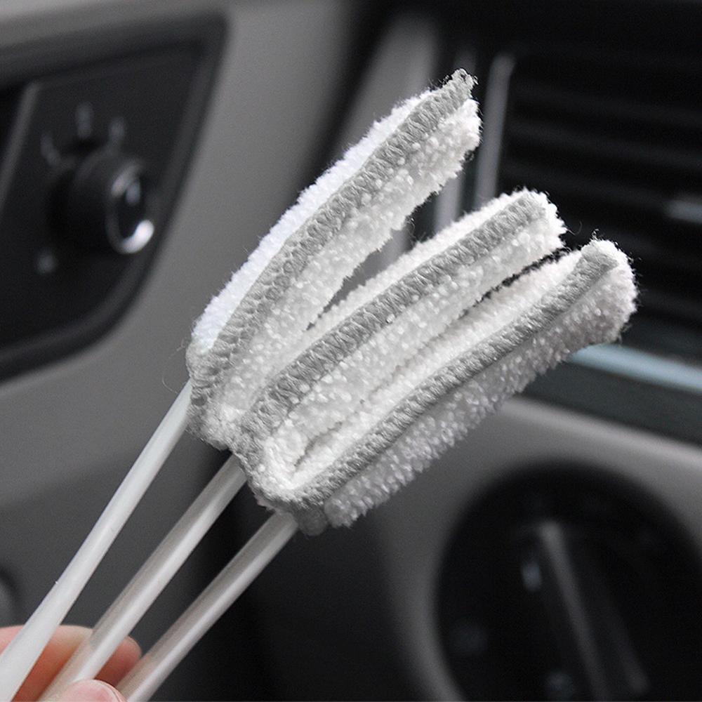 Brosse de nettoyage des évents de climatiseur de voiture, 6.5 pouces, Double extrémité, dépoussiéreur de stores