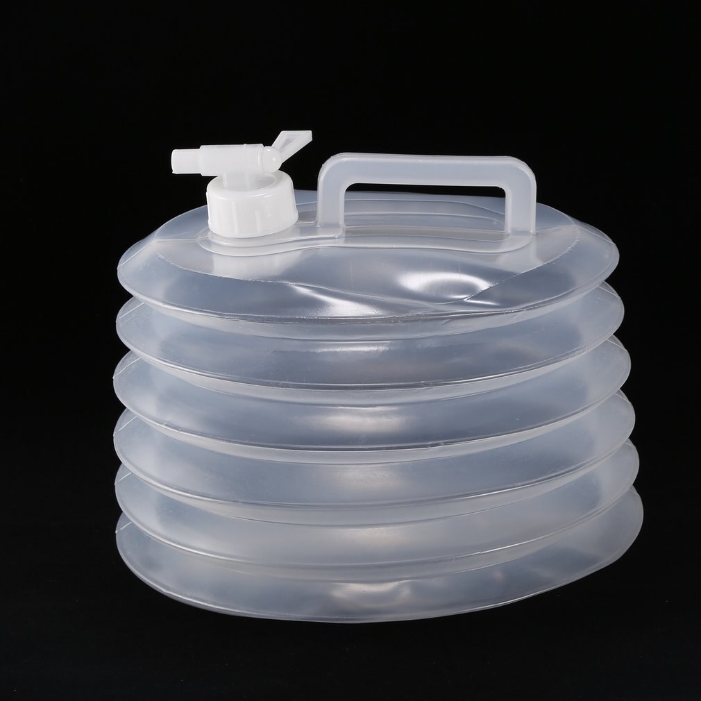 Duurzame, ruimtebesparende, draagbare, opvouwbare drinkwateremmer 10l -plastic, intrekbare, transparante opvouwbare emmer voor buiten: Default Title