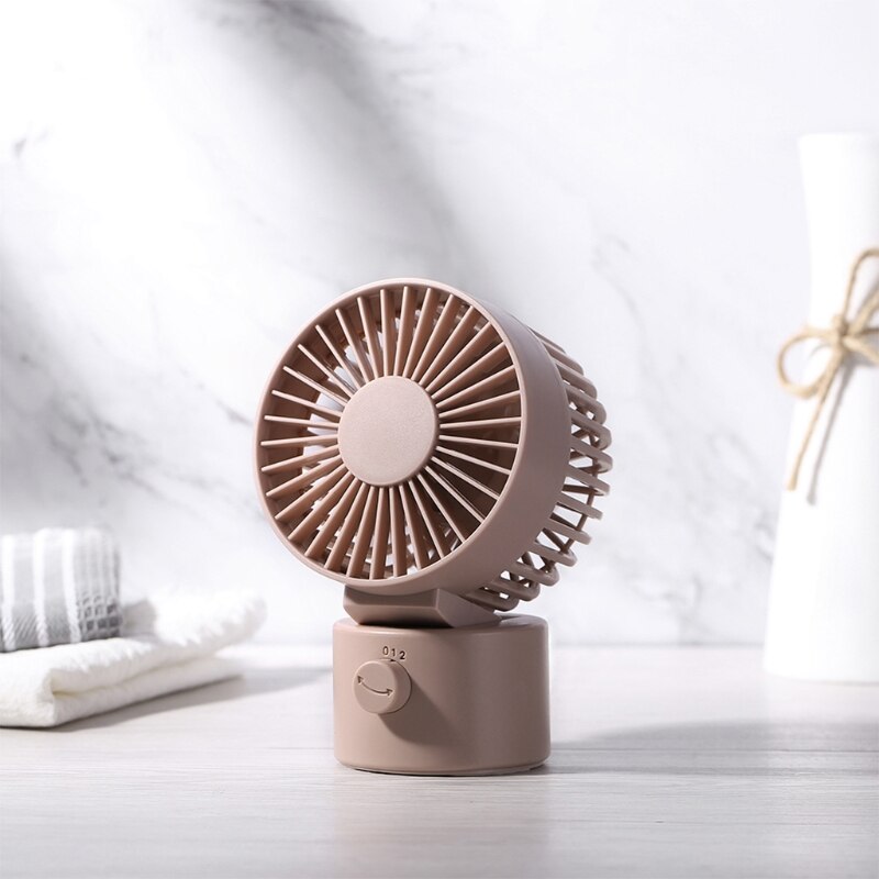 Desk Fan Noiseless USB Fan Cooling Fan with Adjustable Head, Double Fan Blades, 2 Speeds, Mini Size Desktop Fan