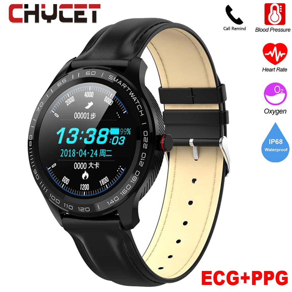 Toque completo relógio inteligente masculino ecg + ppg freqüência cardíaca monitor de oxigênio pressão arterial ip68 à prova dip68 água bluetooth chamada lembrete smartwatch