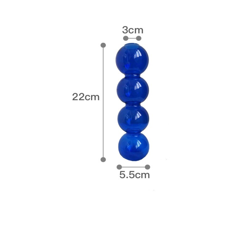 Suporte de vela nordic decoração para casa vaso de mesa acessórios de decoração de casamento castiçal de vidro vaso azul recipiente de vidro: B