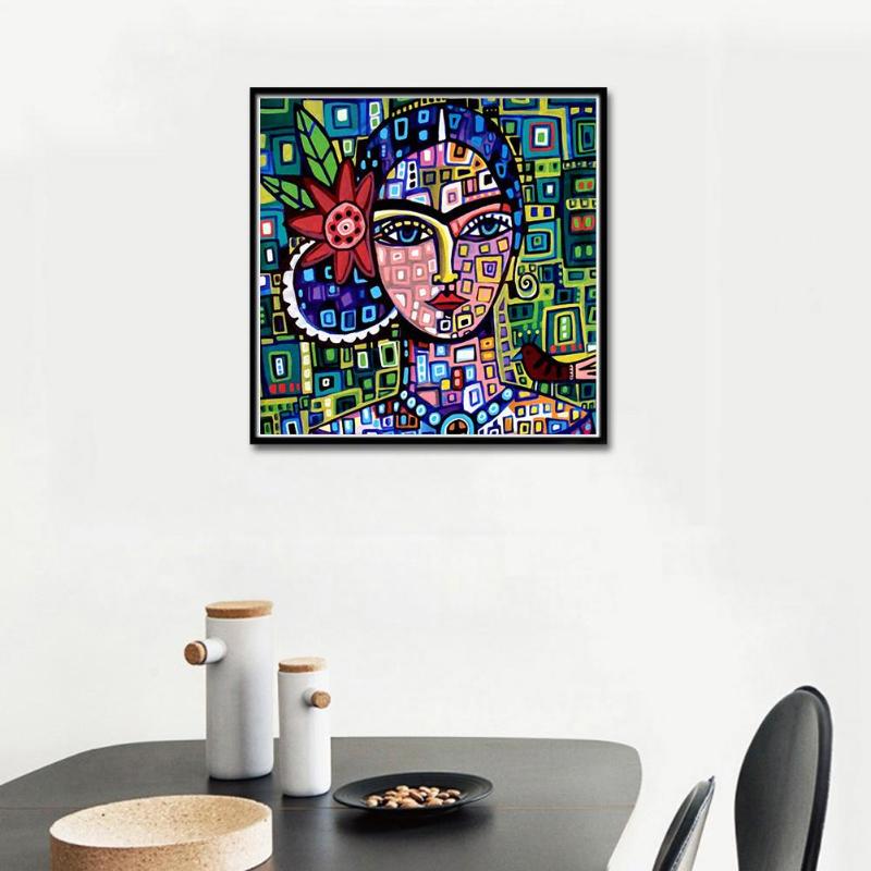 Diamond Round Full 5D DIY Painting "Abstract Beauty" Diamond Embroidery Cross Stitch Rhinestone Mosaic Painting Decoration