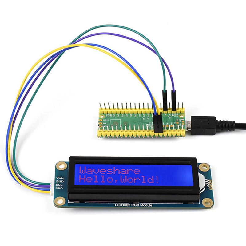 Waveshare LCD Display LCD1602 32 Characters 3.3V/5V Power Supply Color Backlit LCD Display for Raspberry Pi/ Pi Pico Etc