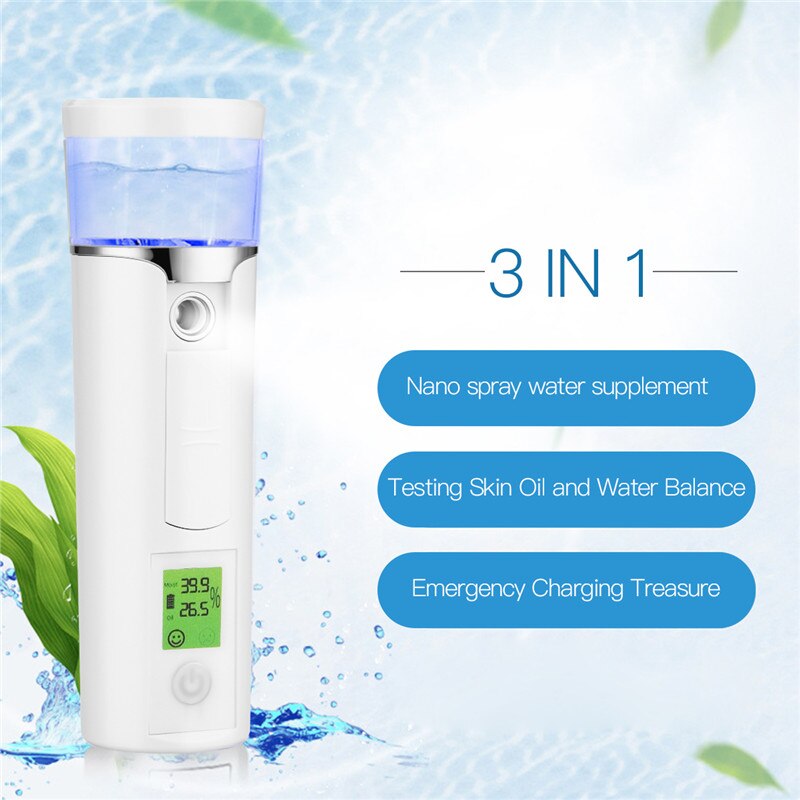 CkeyiN Digital Skin Analyzer Portable Tester Dry Moisture Oil Content Analysis Facial Sprayer Skin Scrubber Shovel