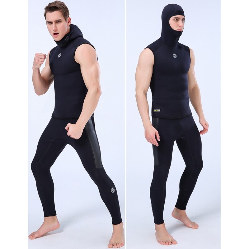 Gilet de plongée sous-marine à capuche en néoprène pour hommes, combinaison humide de plongée en apnée, 3mm, avec directe,