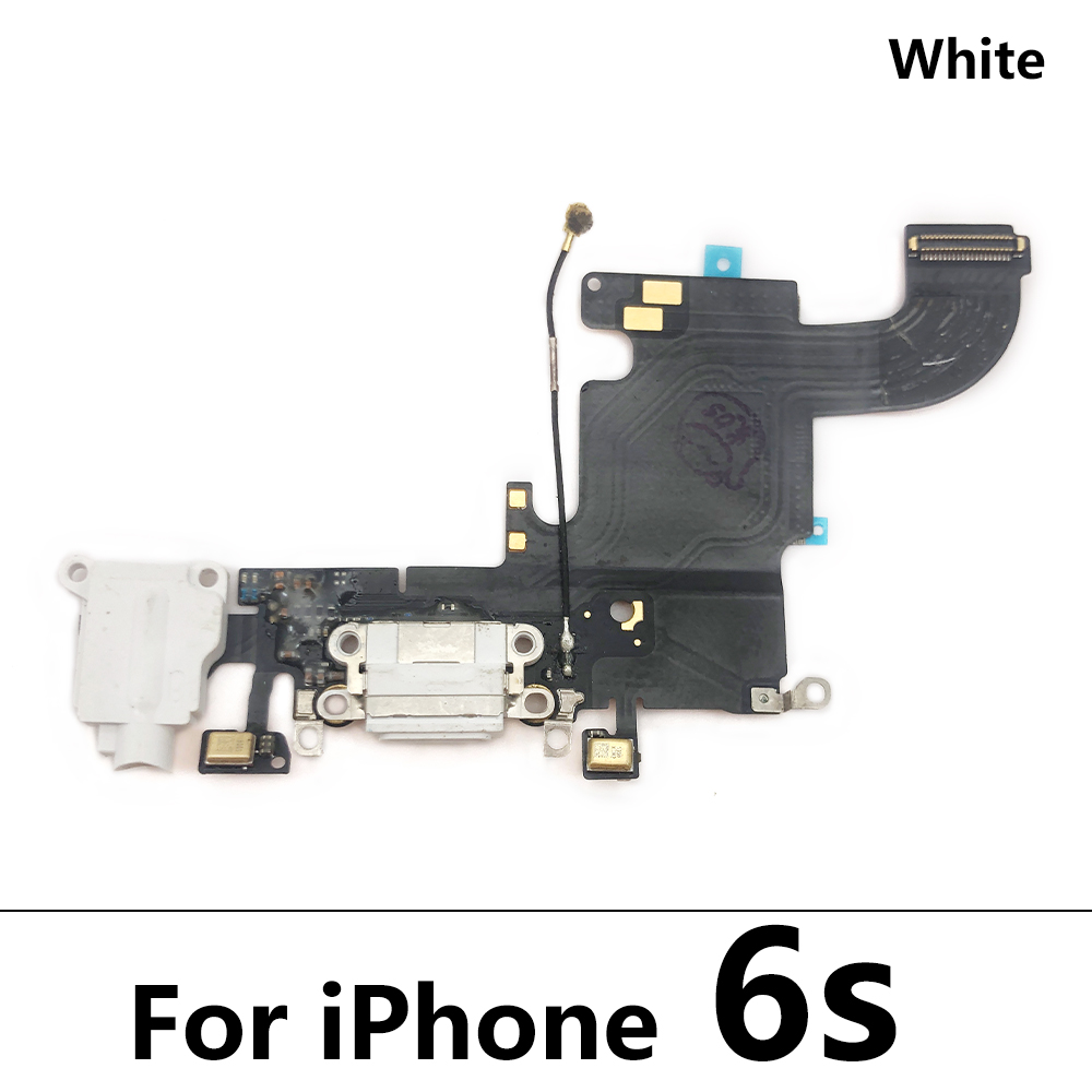 Nedre laddningsport docka för iphone 6 6s 7 plus usb 8 kontakt laddningskontakt med mikrofon hörlursuttag flexkabel: Grön