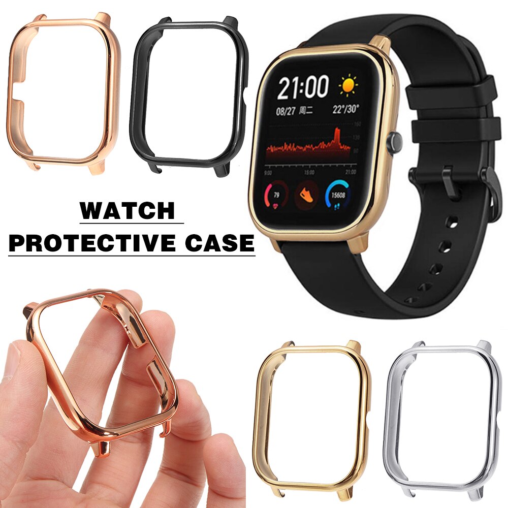 6 Kleuren Horloge Case Frame Beschermhoes Voor Huami Amazfit Gts Anti-Kras Accessoires Electroplated Pc Shell Horloge Case