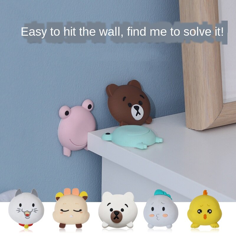 4PCS Door Pads Silicone Rubber Door Stopper Self Adhesive Wall Protectors Anti-collision Crash Silent Door Handle Protective Pad