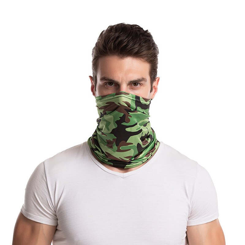 Camouflage Polyester Scarves Face Dust Mask Outdoor Sport Cycling Bandanas Camping Hiking Washouts Headwear Magic Scarf
