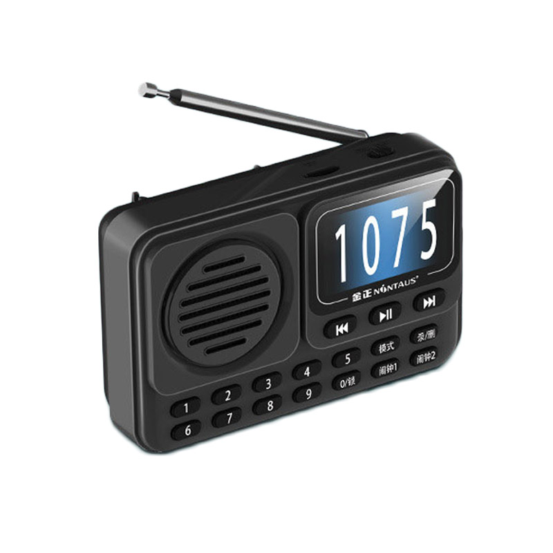 Przenośny zegar Radio FM Wyświetlacz LED HD Radia o wysokiej czułości Bezprzewodowy głośnik Bluetooth Obsługa podwójnego budzika Nagrywanie HD: Black