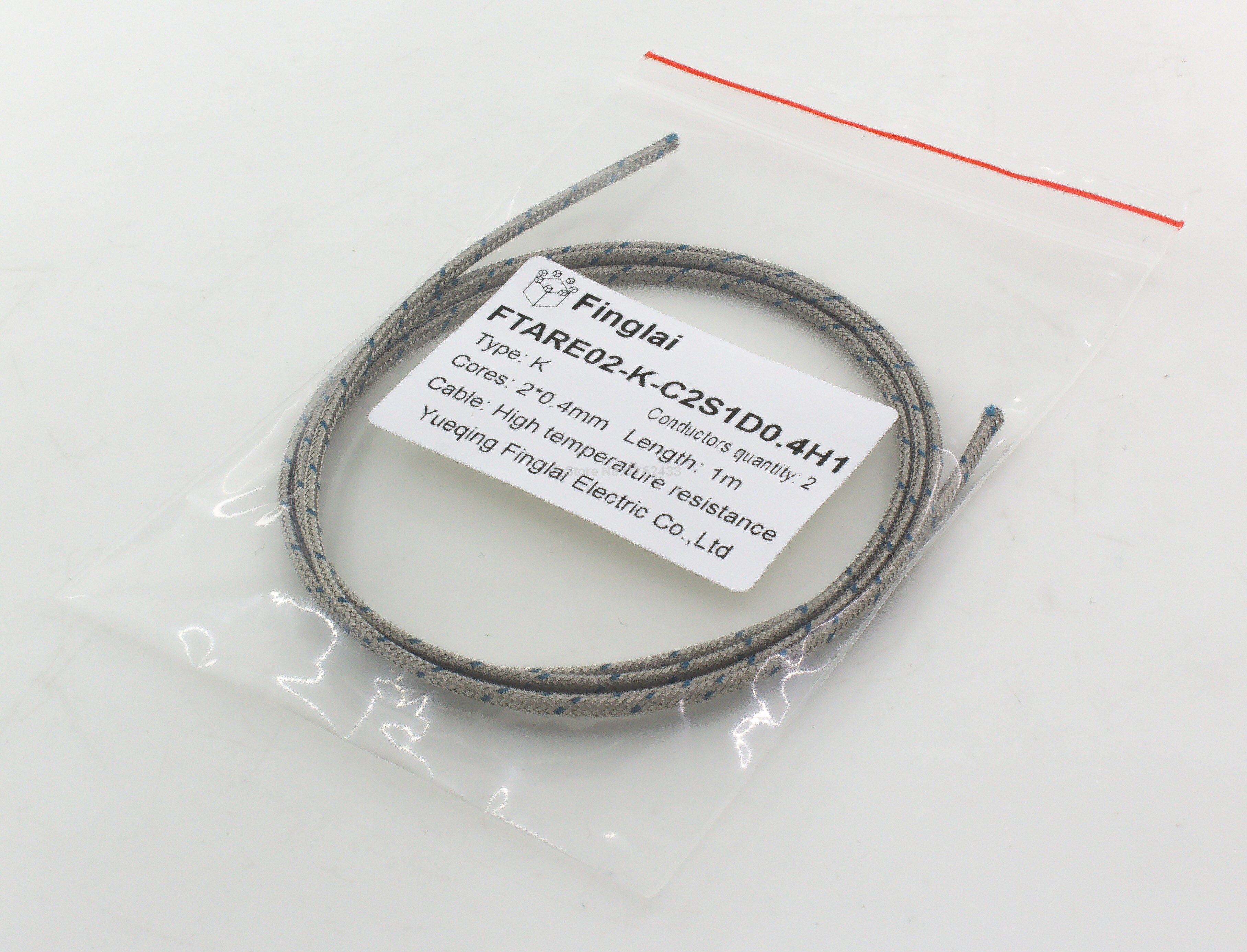 FTARE02 1m K J thermocouple PT100 RTD extension wire compensation wire cable for temperature sensor