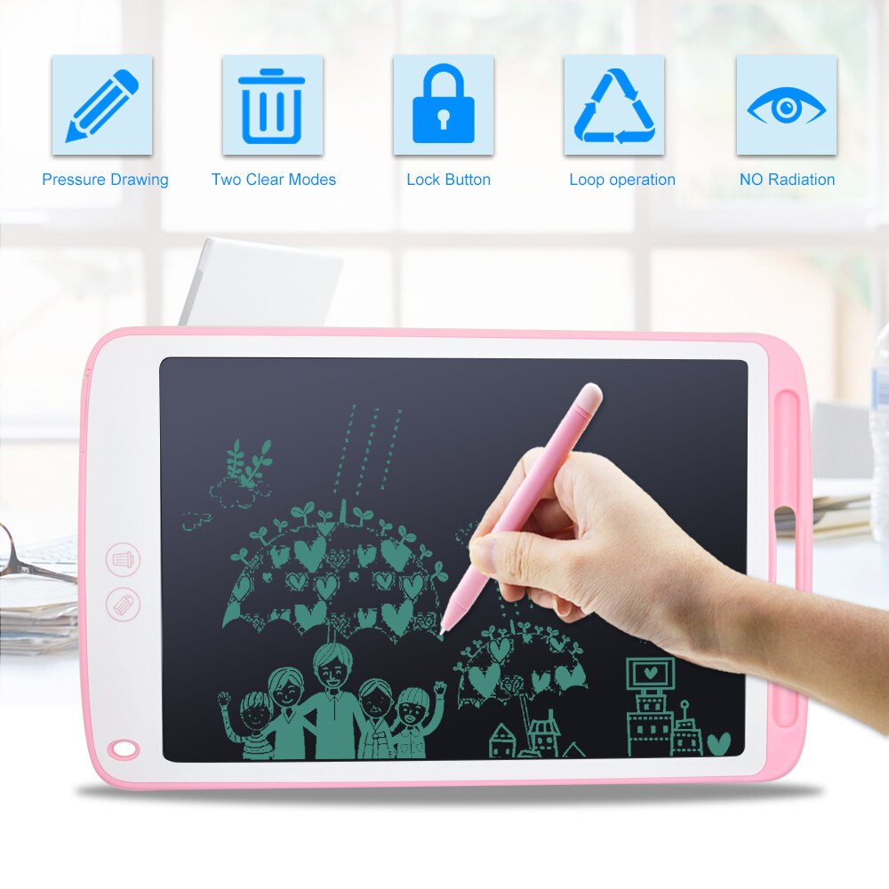 CHIPAL 10&quot; LCD Writing Tablet Partially Erasing Digital Drawing Tablet Handwriting Pads Portable Electronic Board Board with pen