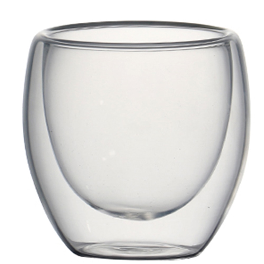 6 st 80ml dubbelvägg isolerat klart glas kopp kaffe te mjölk vatten mugg